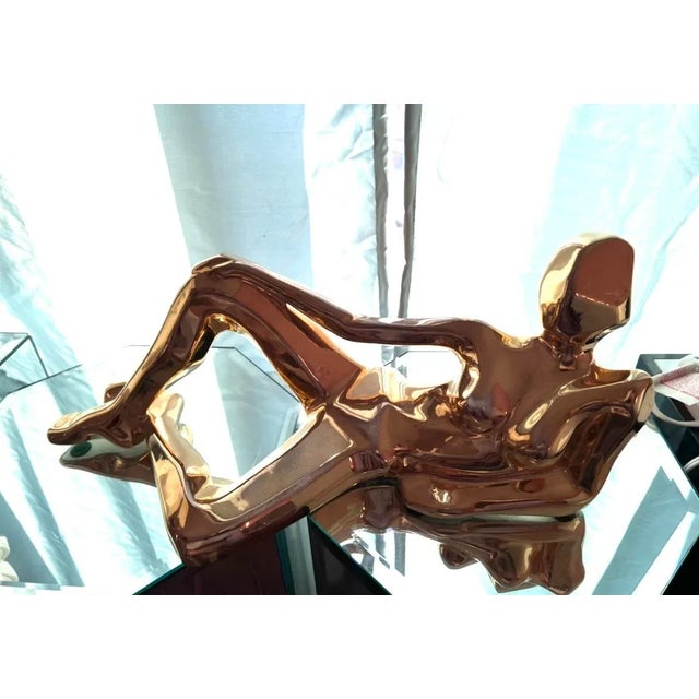 Postmodern 1970 Postmodern Jaru 18k Gold-Plate Woman Figure Sculpture For Sale - Image 3 of 3