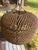 1980s Wicker Basket Weave Style Hanging Lamp With Double Lights and Chain For Sale - Image 4 of 11