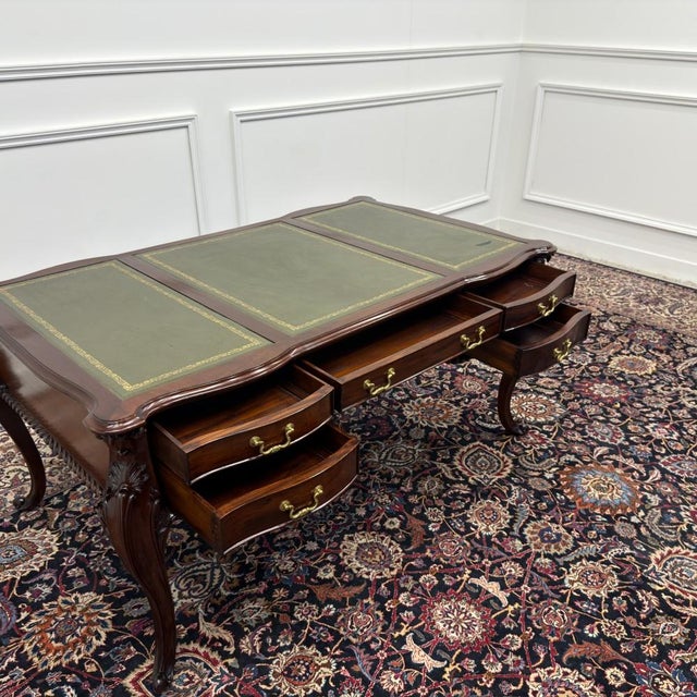 English Writing Desk with Leather Top For Sale - Image 16 of 18