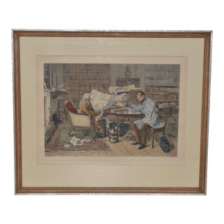 A Little Mortgage 19th Century Color Engraving For Sale