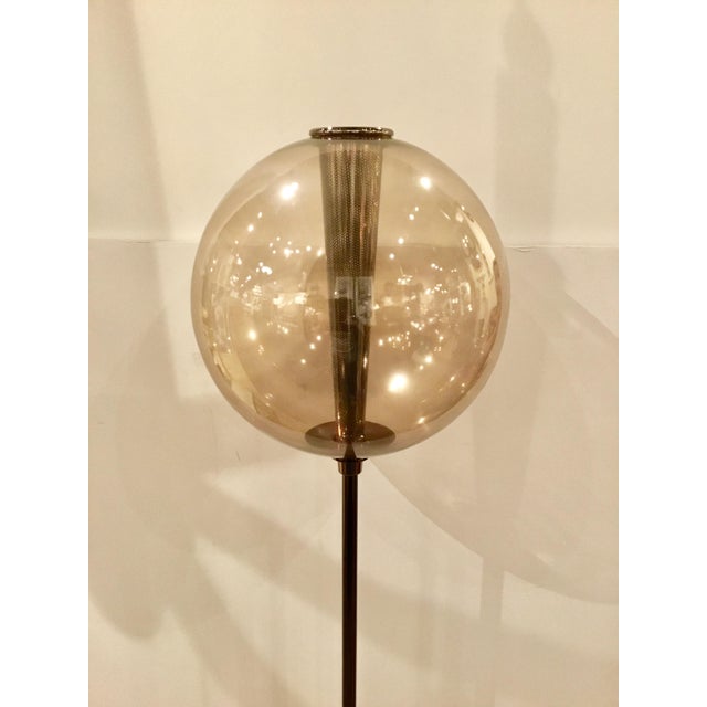 Arteriors Caviar Nickel Smoked Glass Globe Floor Lamp Chairish