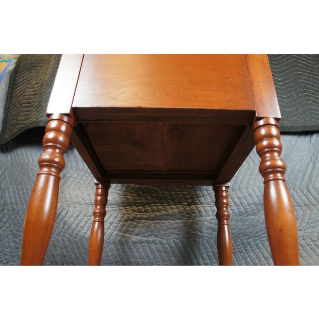 Antique 19th Century Early American Primitive Cherry Accent Table Nightstand For Sale - Image 10 of 12