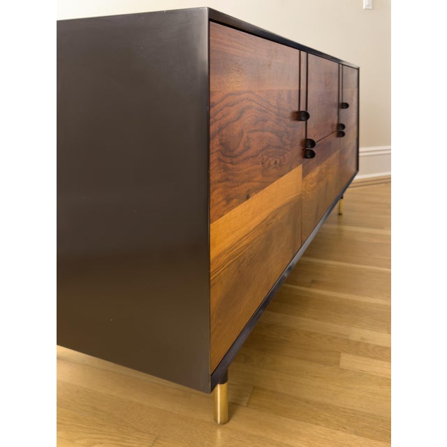 2000 - 2009 BDDW Lake Credenza Walnut and Graphite Lacquer For Sale - Image 5 of 15