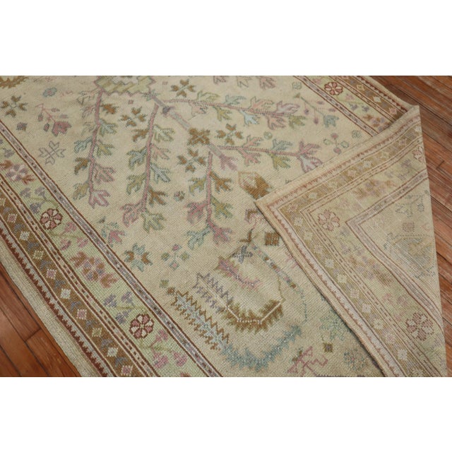 Textile Antique 1920s Turkish Oushak Rug - 5'1" x 8'5" For Sale - Image 7 of 9