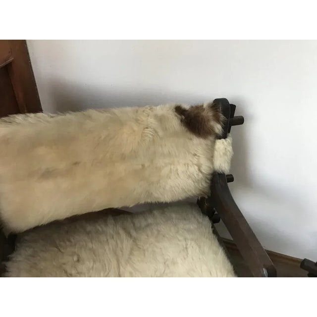 Wood Set of Side Chairs in Lambs Wool For Sale - Image 7 of 9