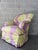 Vintage Chinoiserie / Hollywood Regency Fully Upholstered Lounge Chair By Laura Richard. Circa 1990s Features the original...