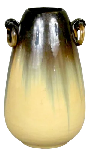 Fulper Drip Glazed Arts & Crafts Ring Handled Vase