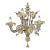 Luxury Italian "Ca' Rezzonico" With Gold Flowers and Leaves Murano Glass For Sale