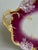 Antique Weimar Germany Porcelain Tray Raspberry Magenta Ground Gilt Floral For Sale - Image 4 of 11