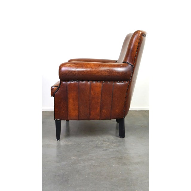 Vintage Sheep Leather Armchair For Sale - Image 5 of 12