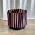 Modern Pink and Yellow Striped Black Velvet Pouf, 2000s For Sale - Image 4 of 13