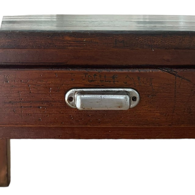 30 1/2"H x 94 1/2"L x 31 1/2"D This exceptional late 19th-century French atelier draper’s table serves as a masterful...