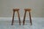Mid-Century Bar Stools in Oak and Wrought Iron, 1940s, Set of 2 For Sale - Image 4 of 11