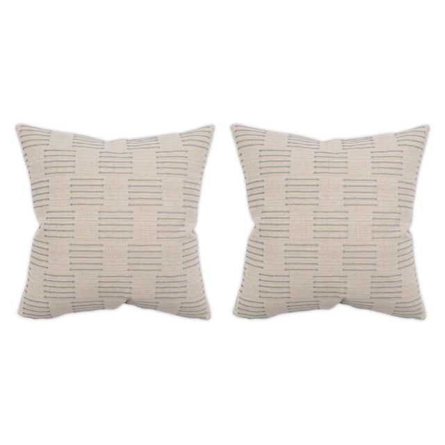 Transitional Bonez Aluminum 22x22 Pillow, A Pair For Sale - Image 3 of 3
