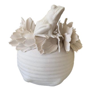 1940s Frog Blanc De Chine Studio Vase For Sale