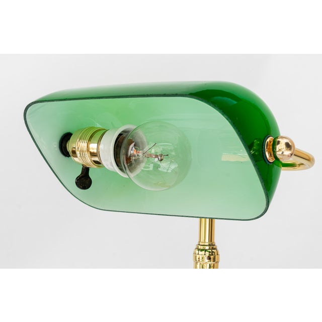 Banker Table Lamp with Glass Shade, Vienna, 1920s For Sale - Image 16 of 18