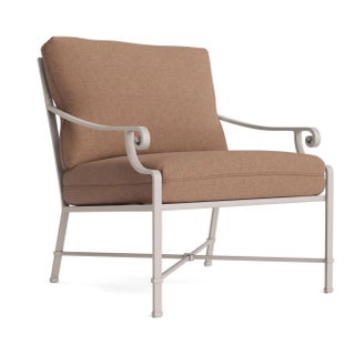 Brown Jordan Venetian Lounge Chair, Dove frame with Fusion Clay fabric For Sale