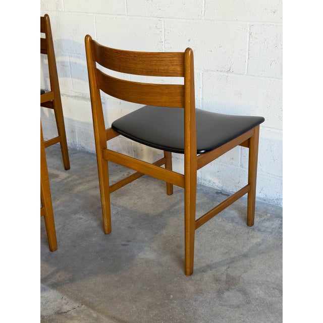 Black Teak Dining Chairs Set of 6 Danish Mid-Century Modern Vintage For Sale - Image 8 of 12