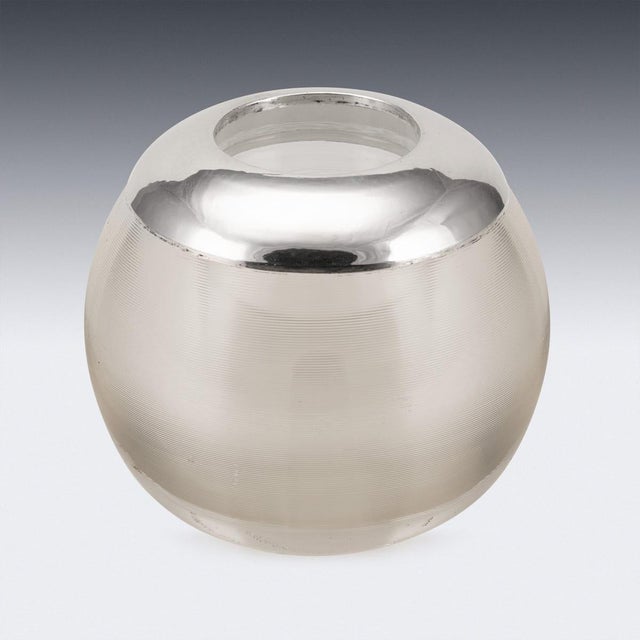 20th Century English Monumental Silver-Mounted Glass Match Striker, 1938 For Sale - Image 4 of 10