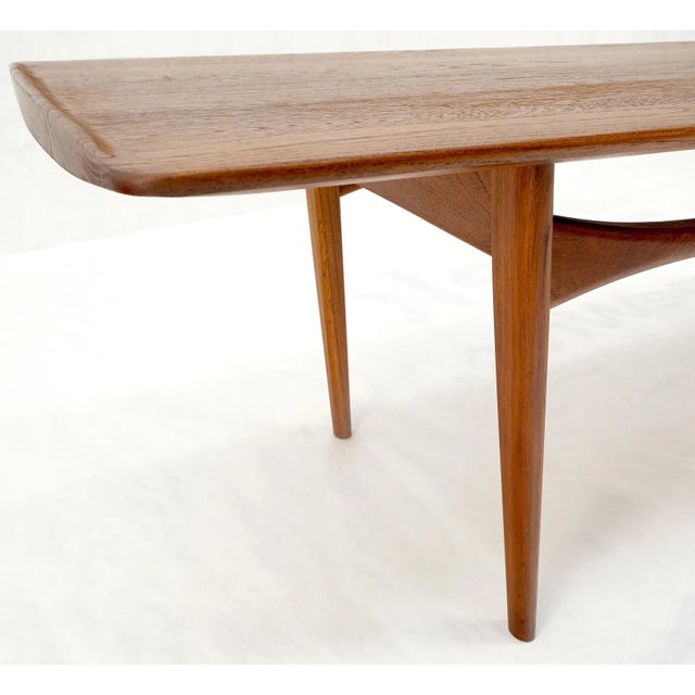 1970s John Stuart Solid Teak Rolled Edges Danish Mid-Century Modern Coffee Table For Sale - Image 5 of 12