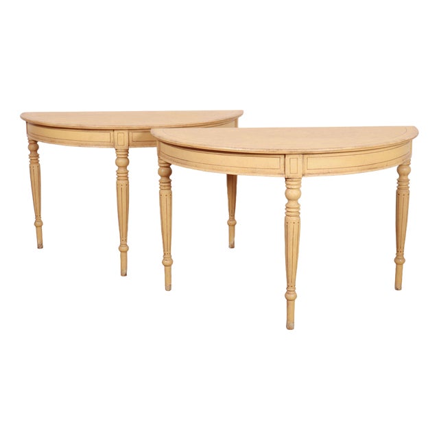 Swedish Painted Console Tables, Set of 2 For Sale