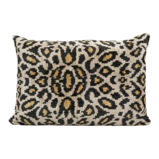 Leopard Ikat Velvet Pillow Cover For Sale