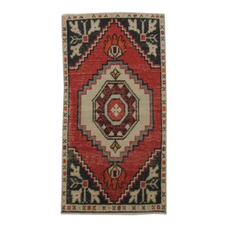 Vintage Wool Mini Rug For Sale
