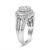 Contemporary 14K White Gold 1 1/2 Cttw Diamond Floral Cluster and Studded Shank Halo Ring (H-I Color, SI2-I1 Clarity) - Ring - Size 7 For Sale - Image 3 of 5