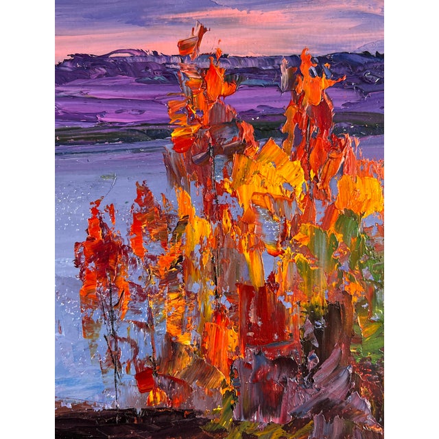 Violet Oil Painting Autumn Crimson Serdyuk Boris Petrovich For Sale - Image 8 of 11