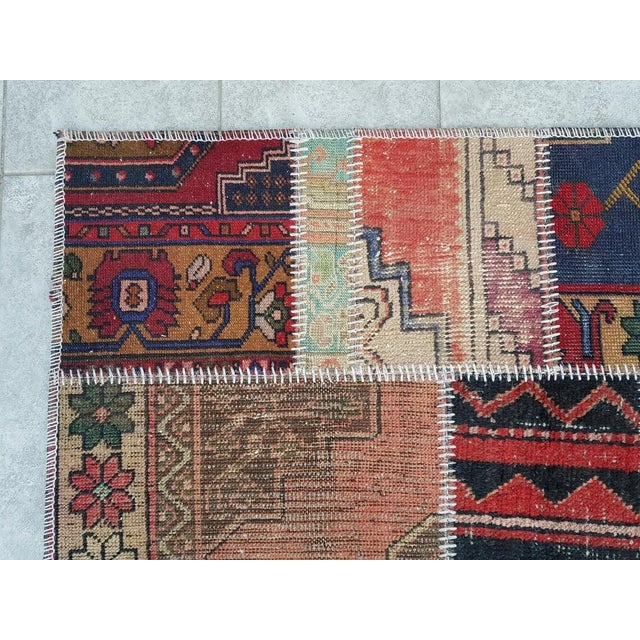 Red Ethnic Vintage Wool Hallway Runner For Sale - Image 8 of 10