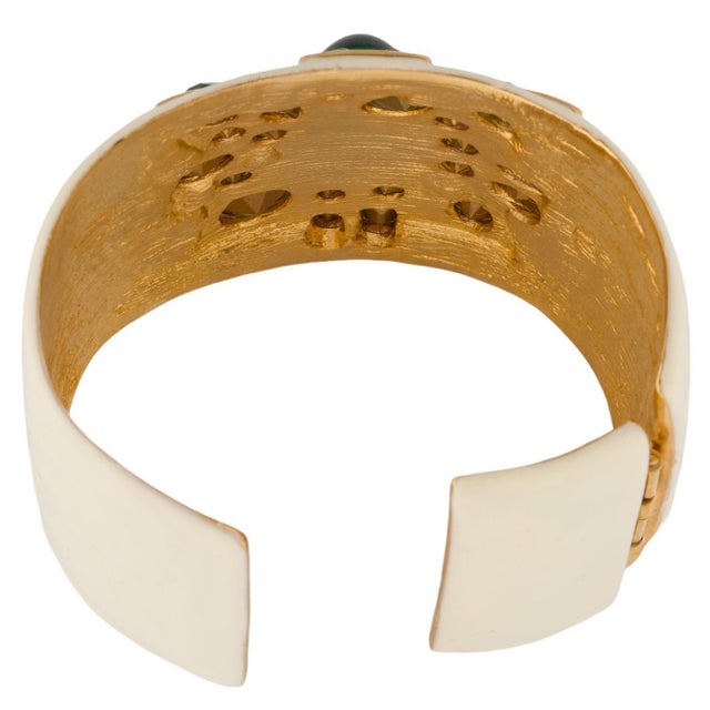 Kenneth Jay Lane Deco CUFF BRACELET: NEW This wide enamel cuff bracelet with Deco detailing is Kenneth Lane's version of...