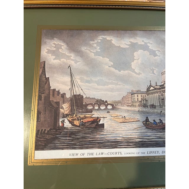 Wood Mid-Century Architectural Engraving Reproduction Prints by James Malton of Parliament House and the For Sale - Image 7 of 12