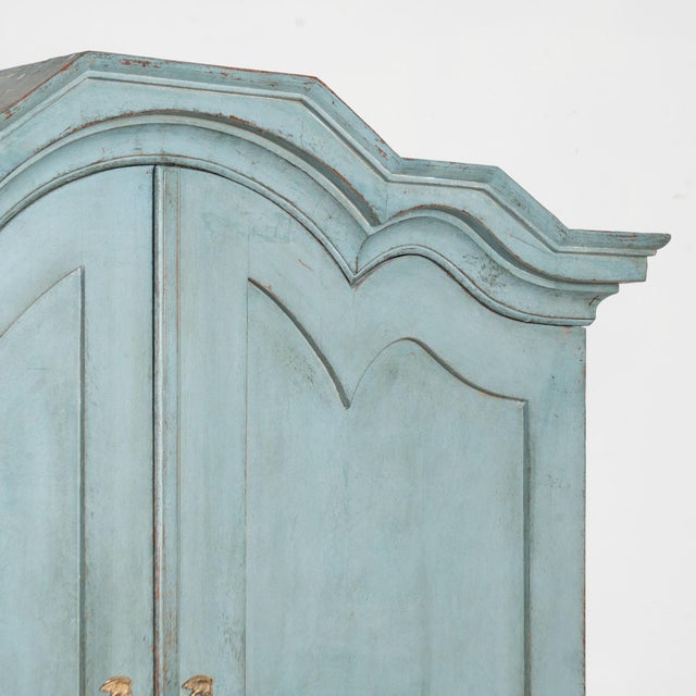 Late 18th Century Large Swedish Blue Painted Wedding Cabinet For Sale - Image 6 of 13