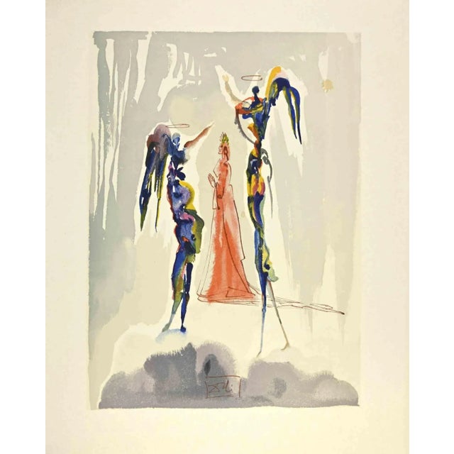 Modern Salvador Dali, The Angelus of the Empyrean, Woodcut, 1963 For Sale - Image 3 of 3
