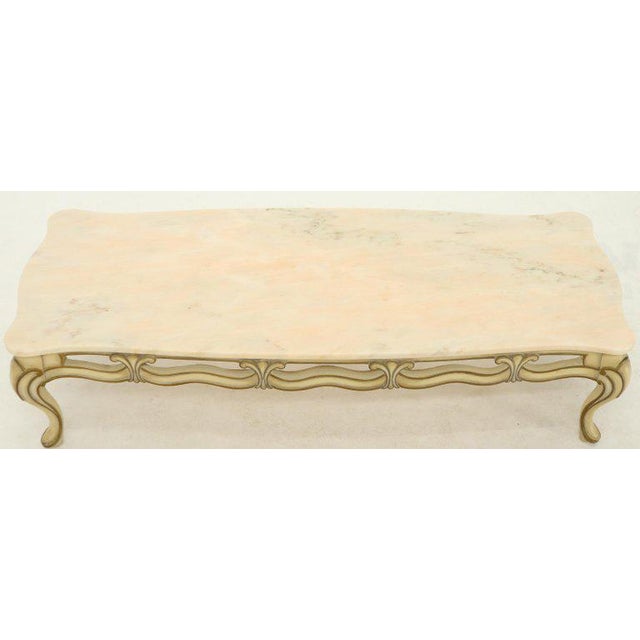 Marble to Pierced Carving Country French Provincial Coffee Table Cabriole Legs Chairish