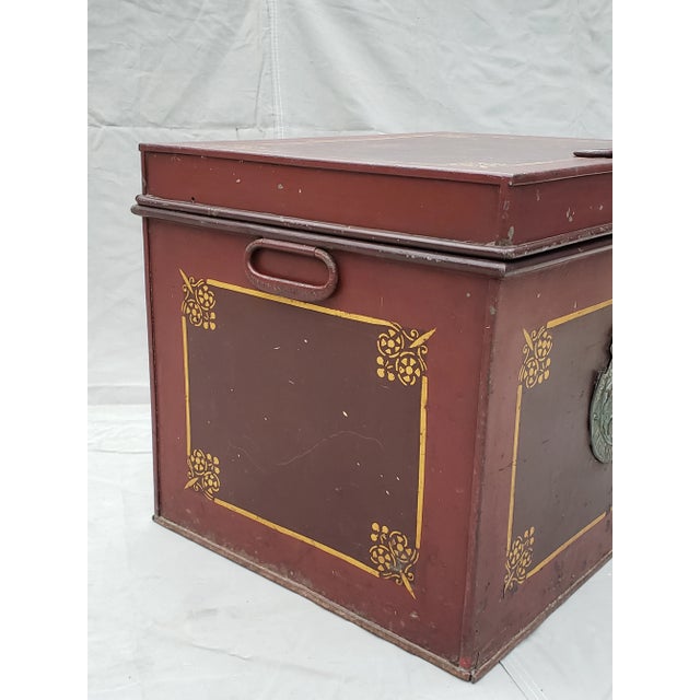 English Antique (Dated 1849) English Safe Box "Milner's Portable Fire Resist Patent 212" For Sale - Image 3 of 12