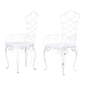 Rene Drouet French Bistro Chairs, Mid 20th Century, Pair