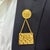 Gold Vintage Chanel Gold Plated Hanging Flap Bag Motif Pin Brooch For Sale - Image 8 of 8