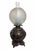 Antique Patinated Bronze Oil Lamp Kerosene Meiji Style Etched Glass Globe Eagle For Sale - Image 11 of 12