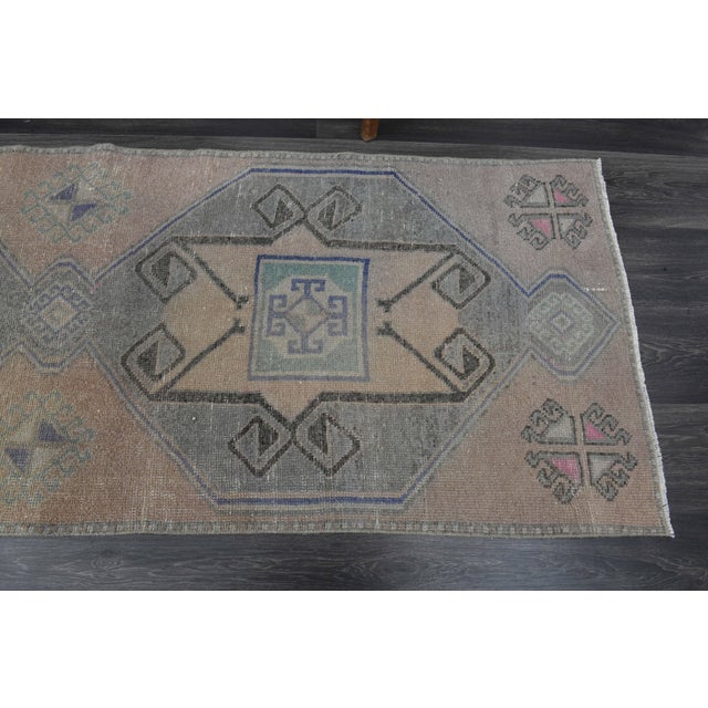 Textile 1970s Vintage Handmade Wool Cotton Turkish Brown Area Rug For Sale - Image 7 of 11