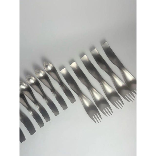 Mid-Century Modern Amboss Danube 7000 Cutlery Set by Janos Megyik, 1970s, Set of 20 For Sale - Image 3 of 8