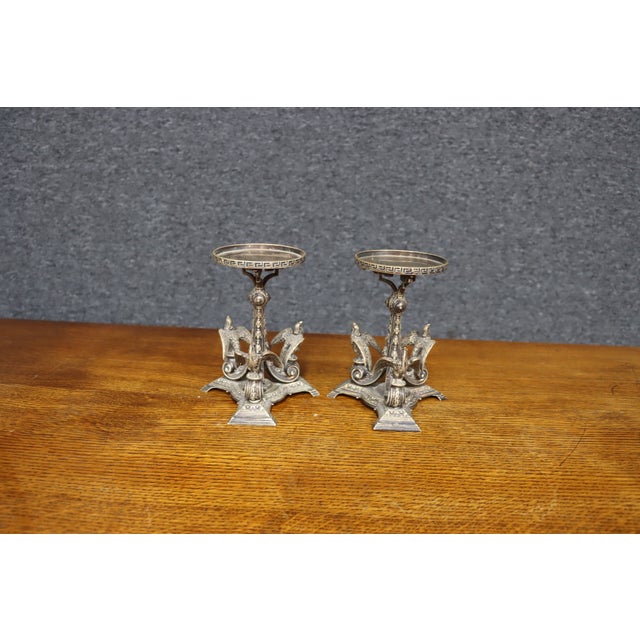 Antique Pair of Victorian Silver-Plated Centerpieces With Birds, Aesthetic Movement For Sale - Image 11 of 12