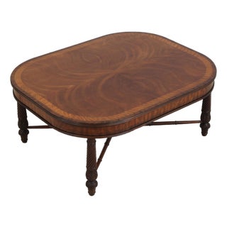 Henredon Regency Mahogany Inlaid Coffee Table For Sale