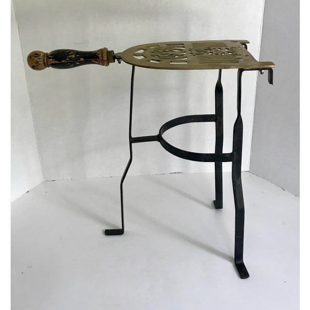 Antique Brass and Iron Fireplace Kettle Stand Chairish