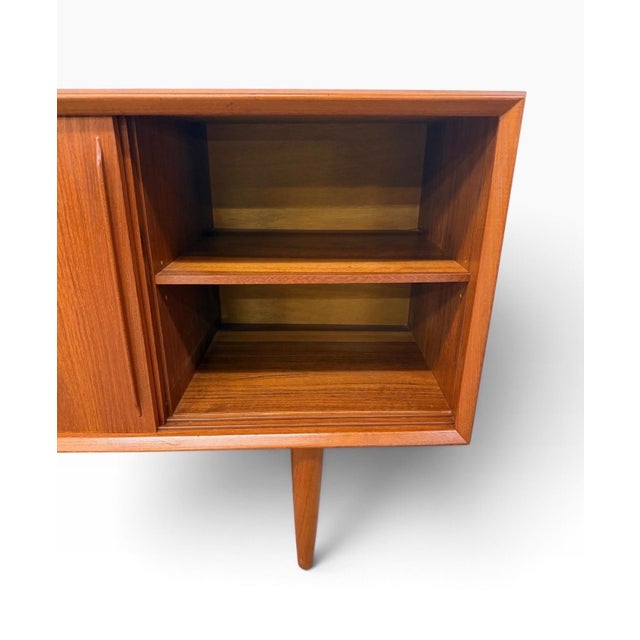 Vintage H. P. Hansen Danish Modern Sliding Door Teak Sideboard - Refinished! For Sale - Image 11 of 13