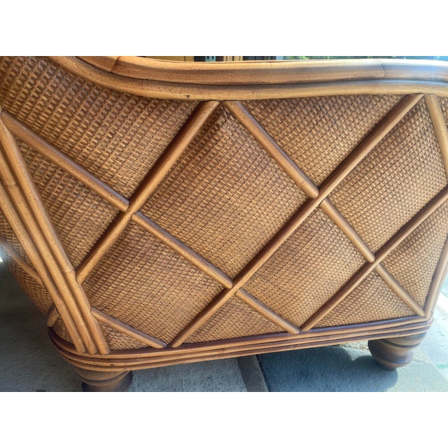 1990s Vintage Set of Two Coastal/Tropical Bamboo and Rattan Lounge Chairs by Braxton Culler For Sale - Image 10 of 12