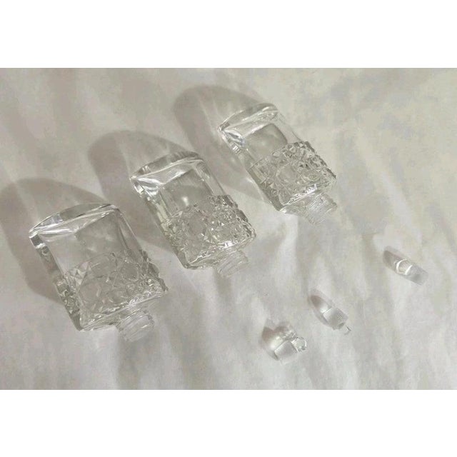 Glass Art Deco Cut Glass Scent Bottles and Sterling Silver Stand, 1923, Set of 4 For Sale - Image 7 of 18
