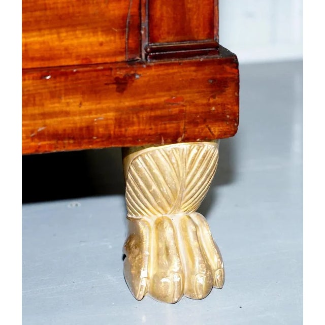 19th Century French Empire Marble Top Chest with Drawers & Lion Hairy Paw Feet For Sale - Image 10 of 18