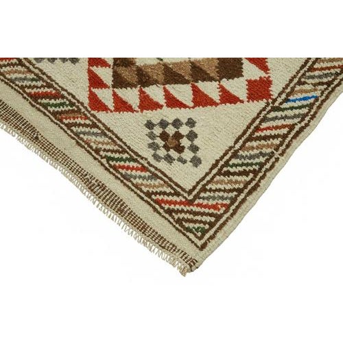 Beige Bohemian Runner Rug For Sale - Image 4 of 7