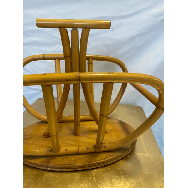 Wood 1970s Large Bentwood Bamboo Magazine Holder For Sale - Image 7 of 9